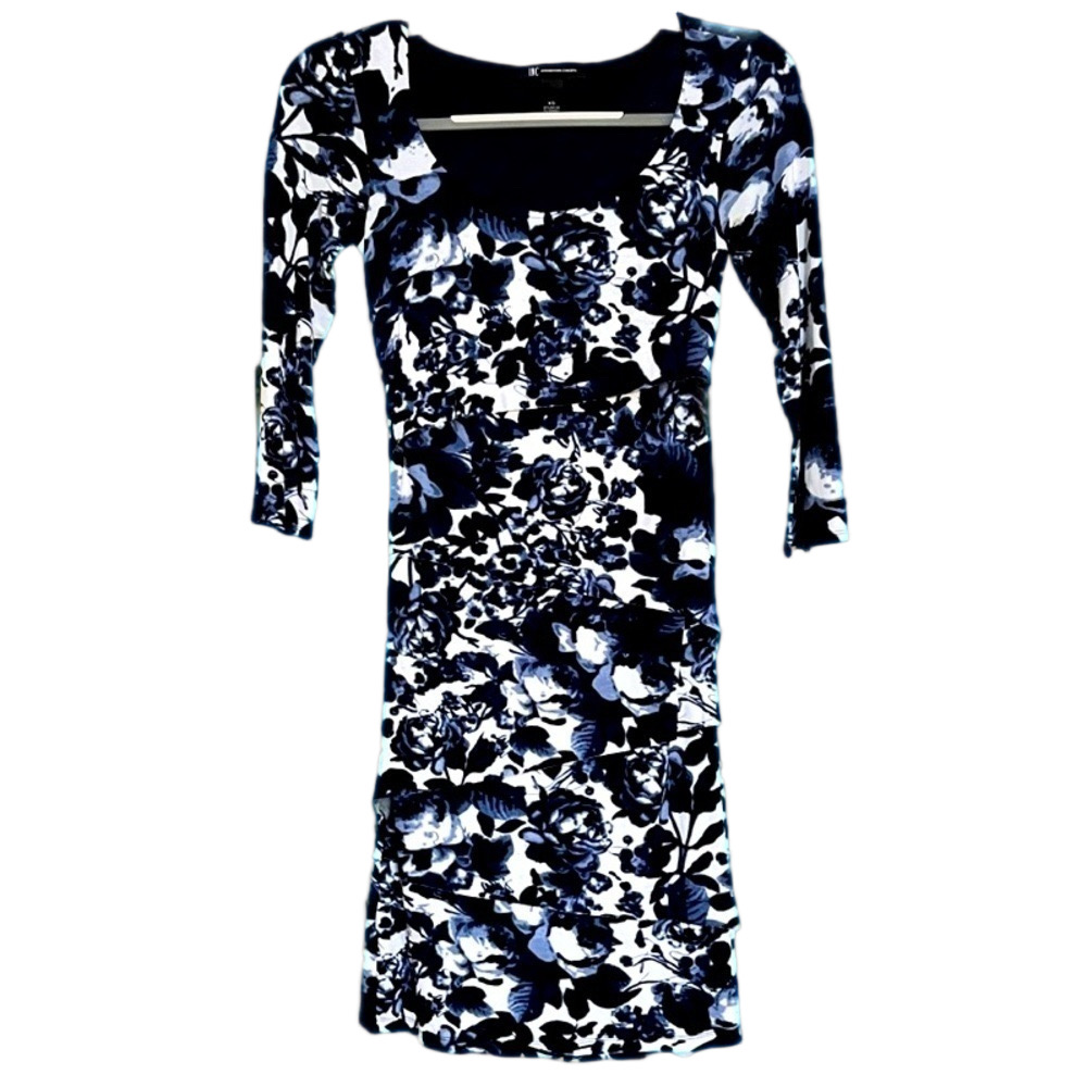 🇺🇸 Inc international Concepts navy blue and white lined fitted dress